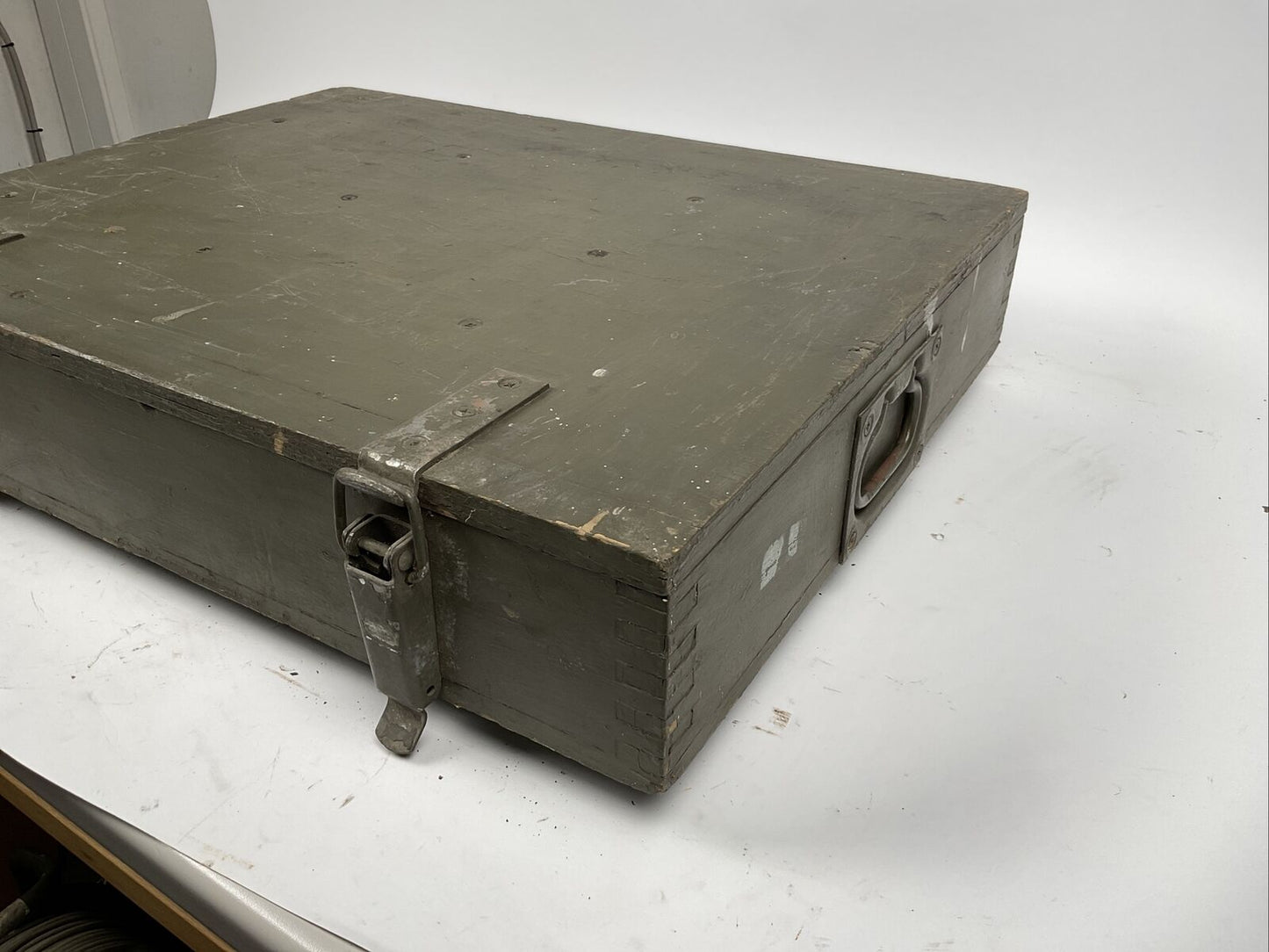 Holzkiste 65x53x15cm Transportkiste, Lagerkiste Ex. Bundeswehr 0625