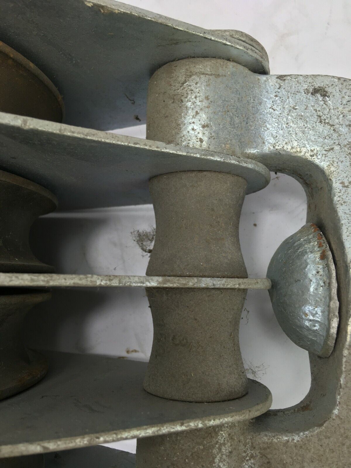 Kranhaken, Lastenhaken 3000 kg mit Umlenkrollen, silber, ex Bundeswehr