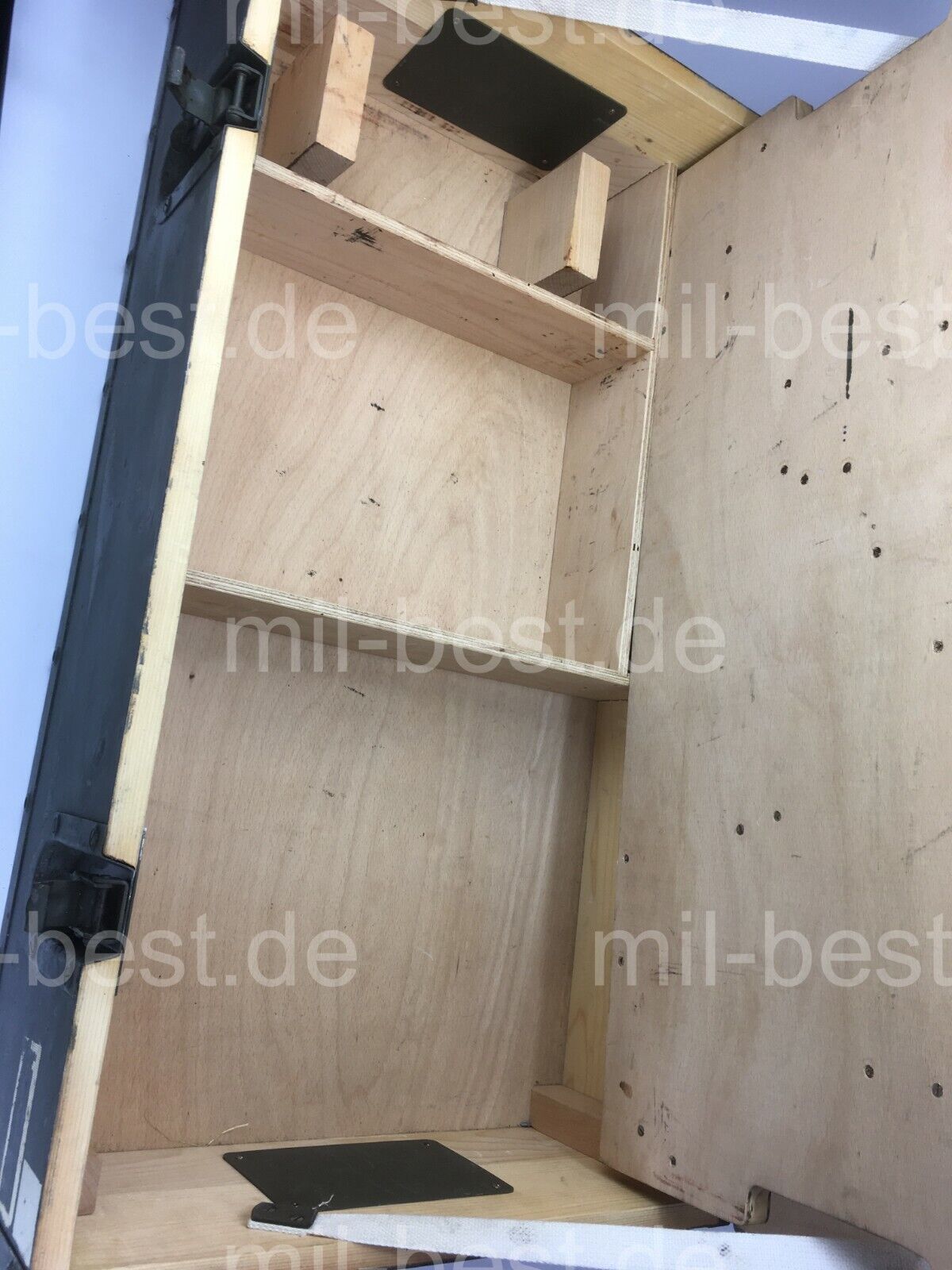 Holzkiste, Kiste 80 x 46 h = 20,5 cm "Pionierwerkzeug" Transportkiste Bundeswehr