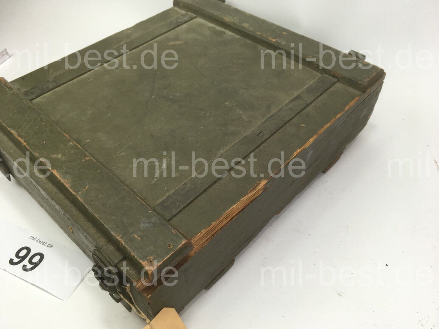 Holzkiste, Kiste 38 x 31 h = 11 cm VINTAGE SEHR ALT ex. Schweizer Armee (99)