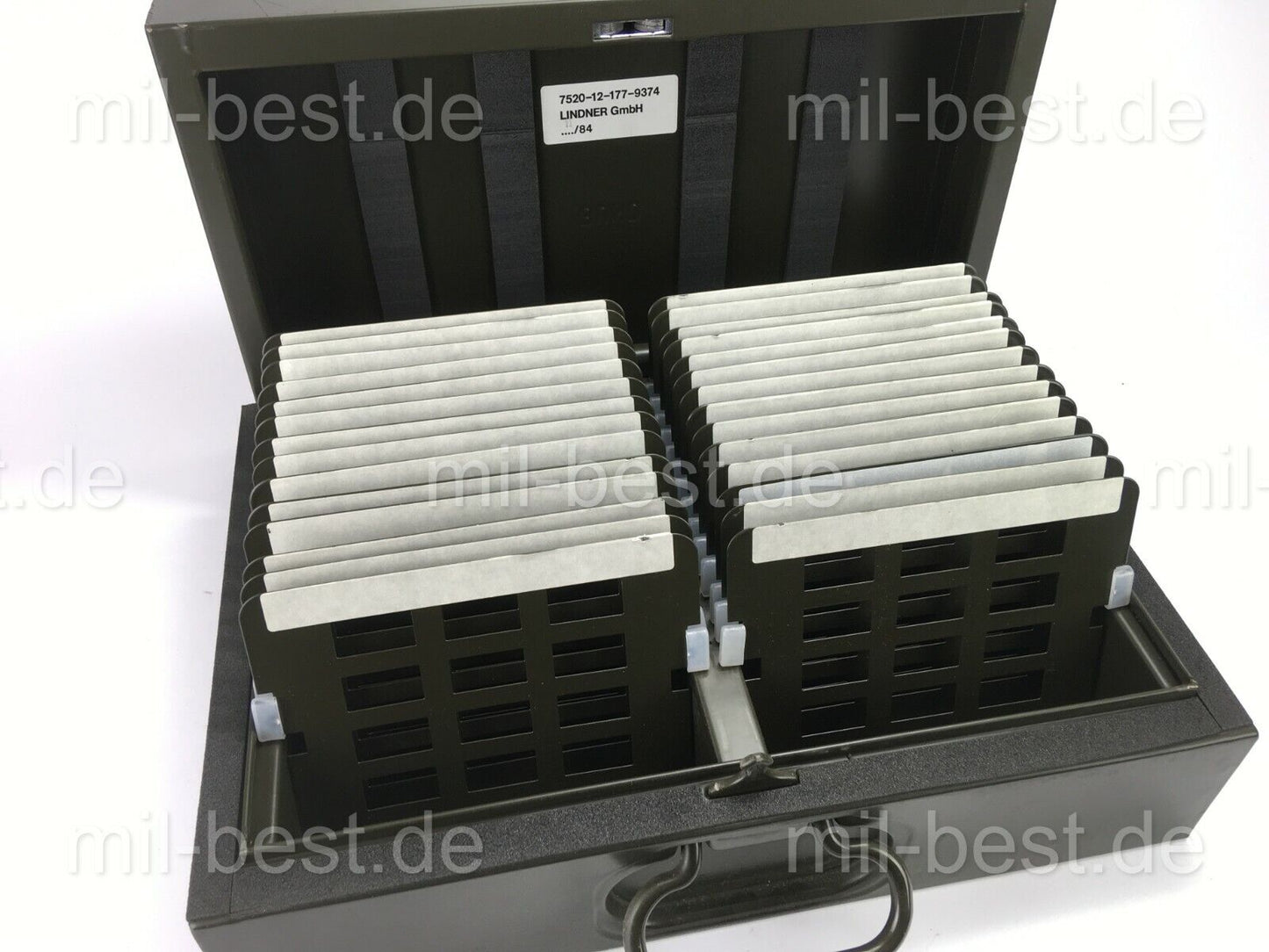 Karteikasten Metall für CD / Disketten,Transportkiste, Werkzeugkiste, Bundeswehr
