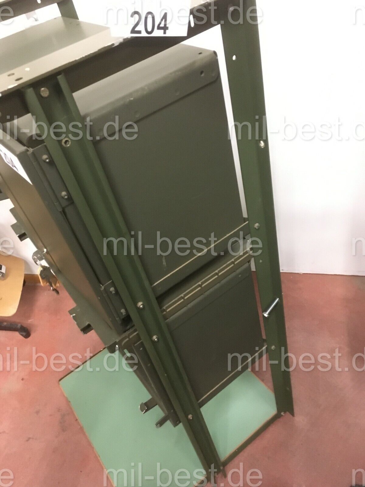 2 x Schrank, Aluminium mit Arbeitstisch Bundeswehr Kabine Zeppelin Shelter (204)