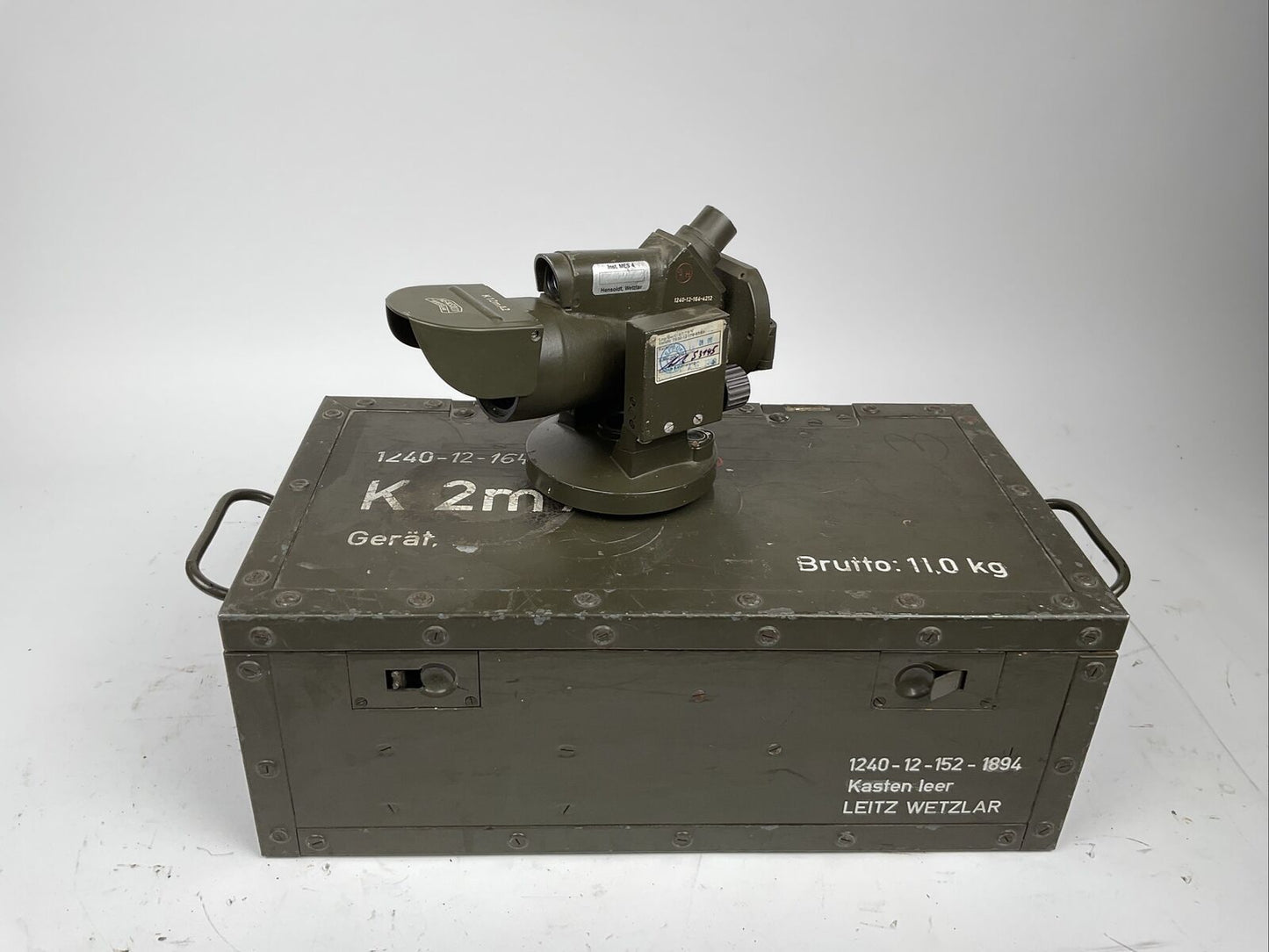 Kollimator K12mA2 Hensoldt Wetzlar Richtkreis Mit Holzkiste Ex. Bundeswehr 1084