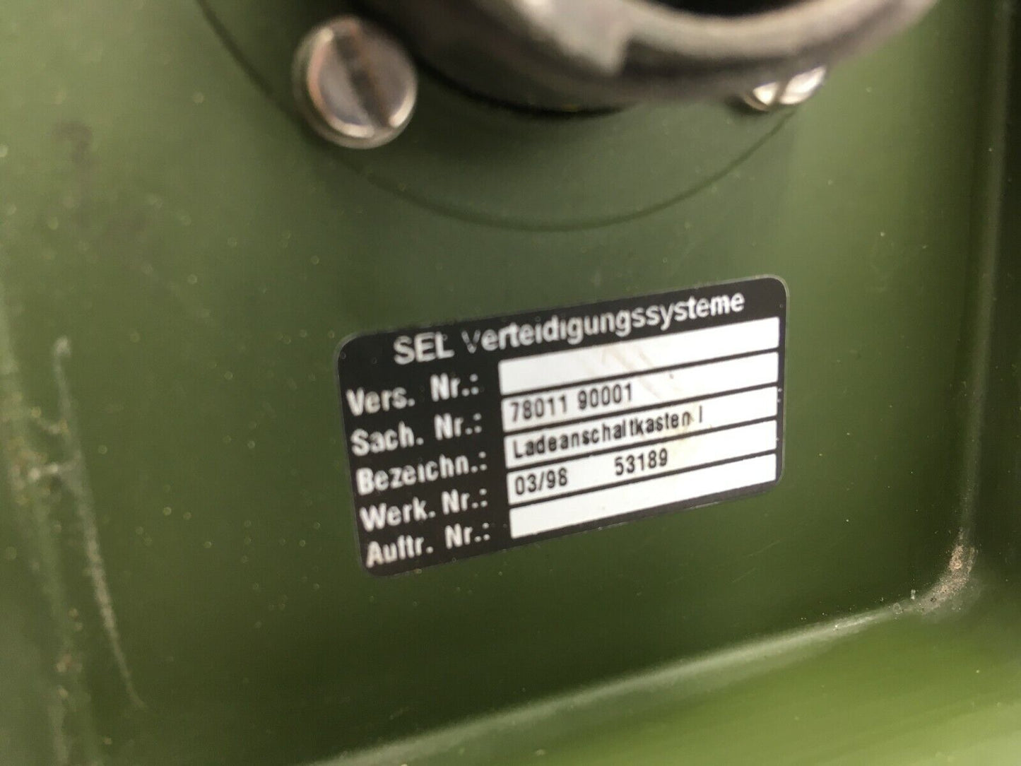24 V Stromanschluss, Anschaltkasten Kabine J11 (J1) Modul Kabine, ex Bundeswehr