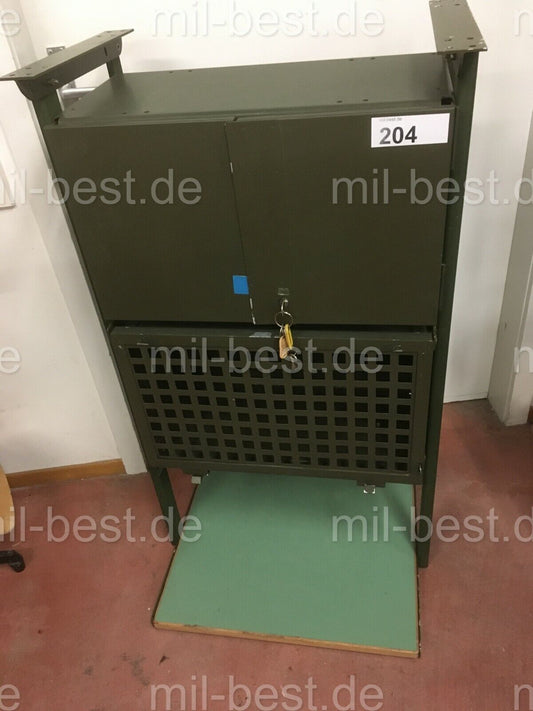 2 x Schrank, Aluminium mit Arbeitstisch Bundeswehr Kabine Zeppelin Shelter (204)