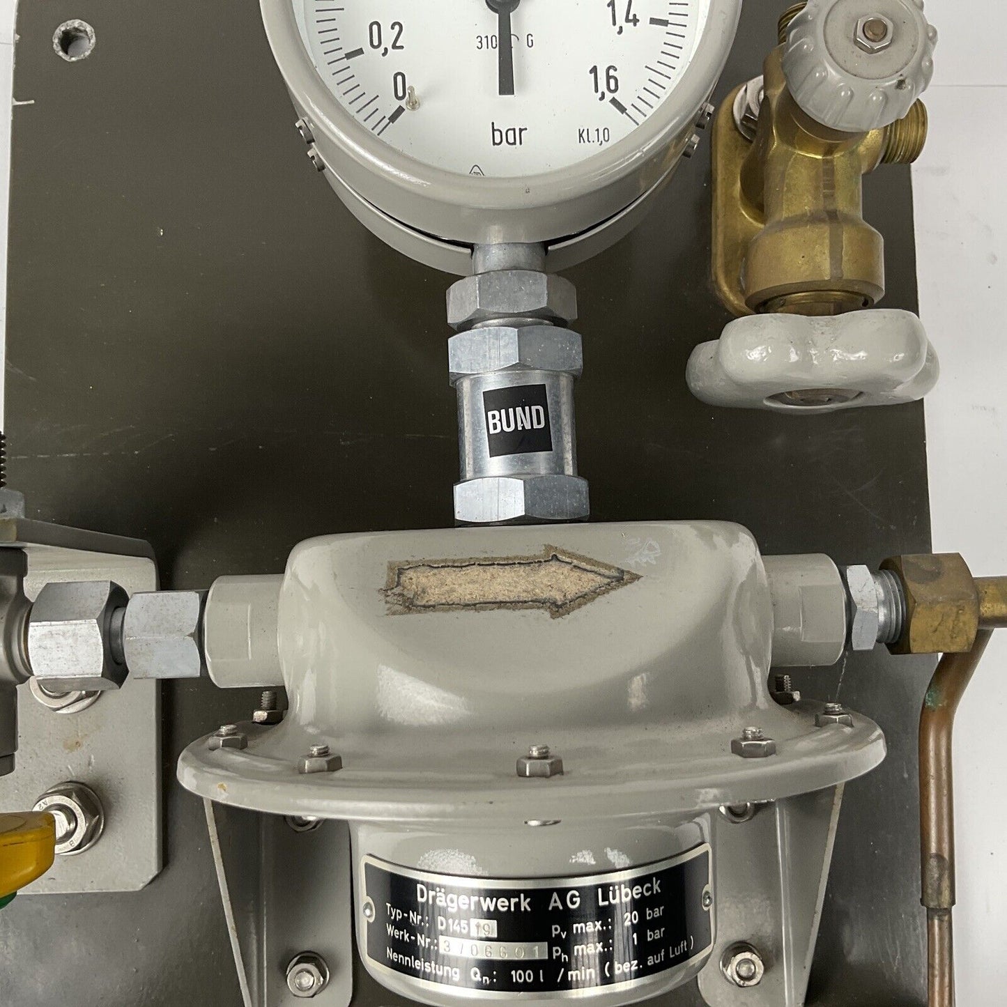 Drägerwerk Druckreduzierventil 20 Bar D145 19 UNGEPRÜFT Ex. Bundeswehr 0541