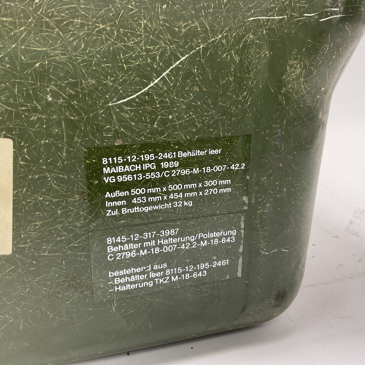 GFK-Kiste, 50x50x30 cm, Stülpdeckelbehälter, Luftdicht Ex. Bundeswehr TuLB 0388