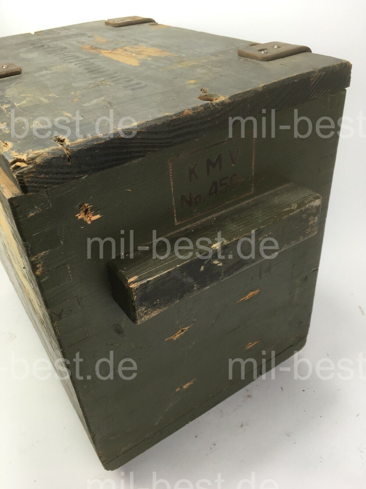 Holzkiste, Kiste 46 x 28 h = 36 cm "TASCHENLAMPEN" ALT ex. Schweizer Armee (100)