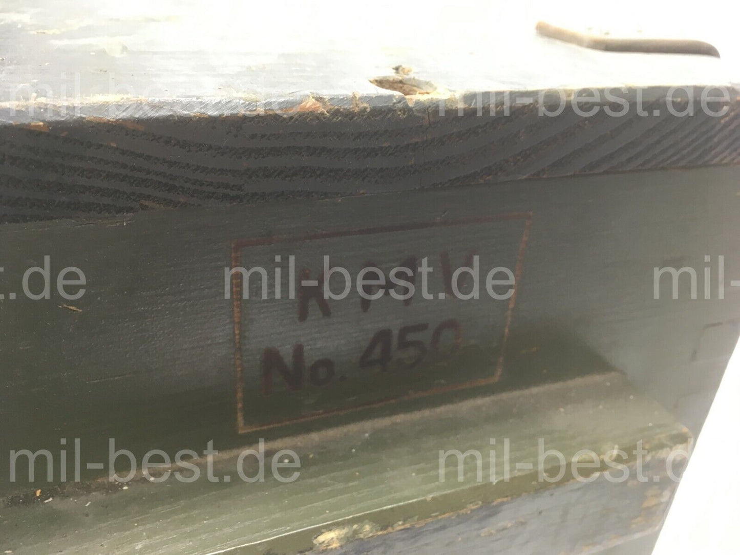 Holzkiste, Kiste 46 x 28 h = 36 cm "TASCHENLAMPEN" ALT ex. Schweizer Armee (100)