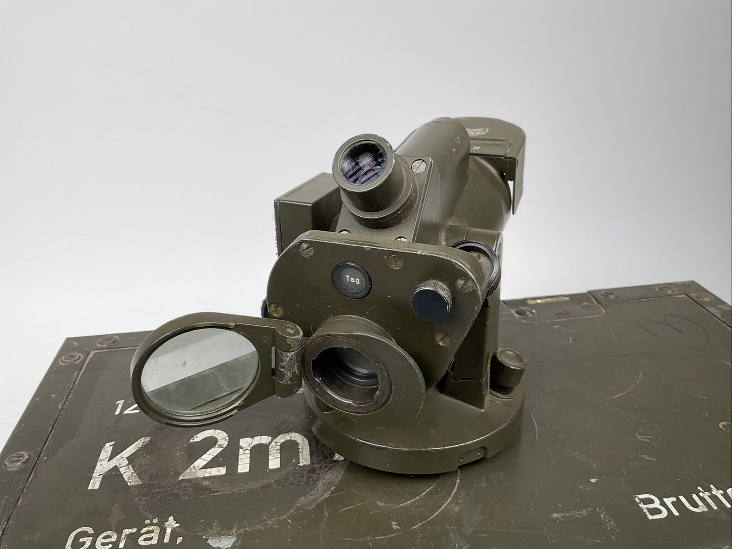 Kollimator K12mA2 Hensoldt Wetzlar Richtkreis Mit Holzkiste Ex. Bundeswehr 1084