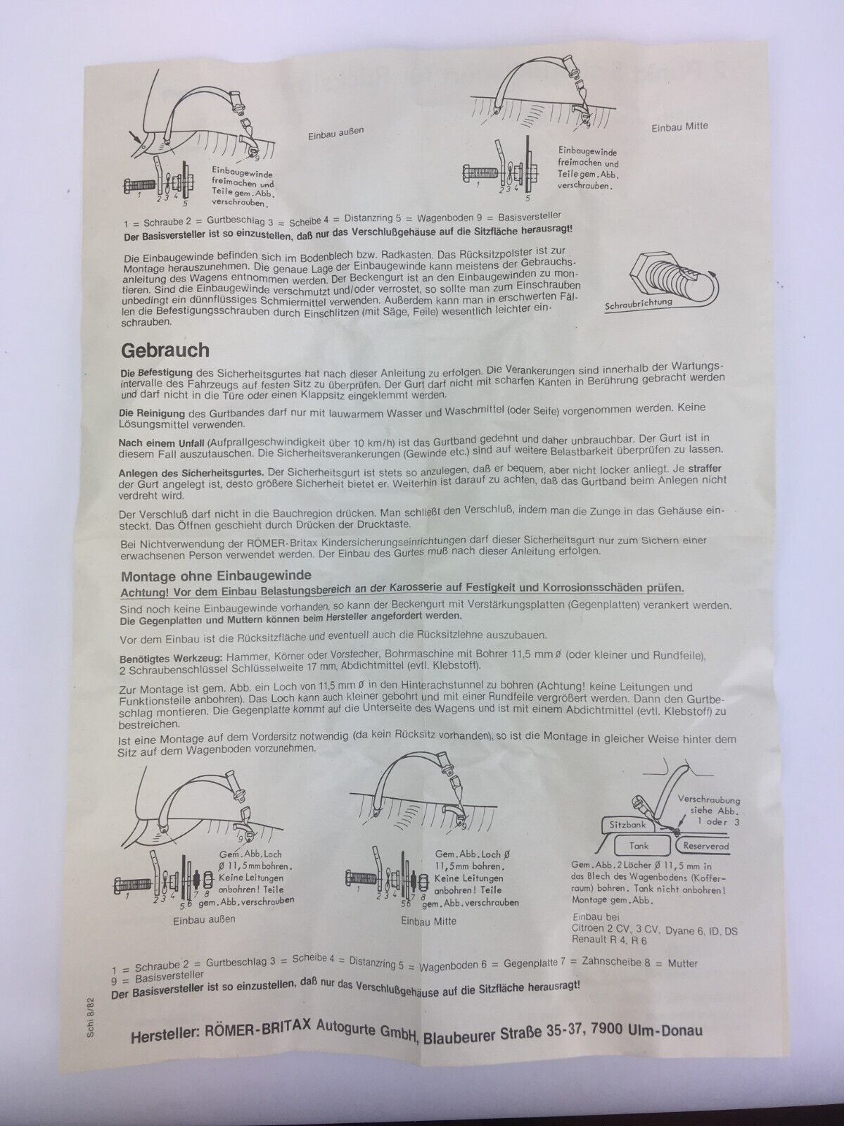 Beckengurt Anschnallgurt für Oldimer u.a. Käfer VW 1200 ex. Bundeswehr