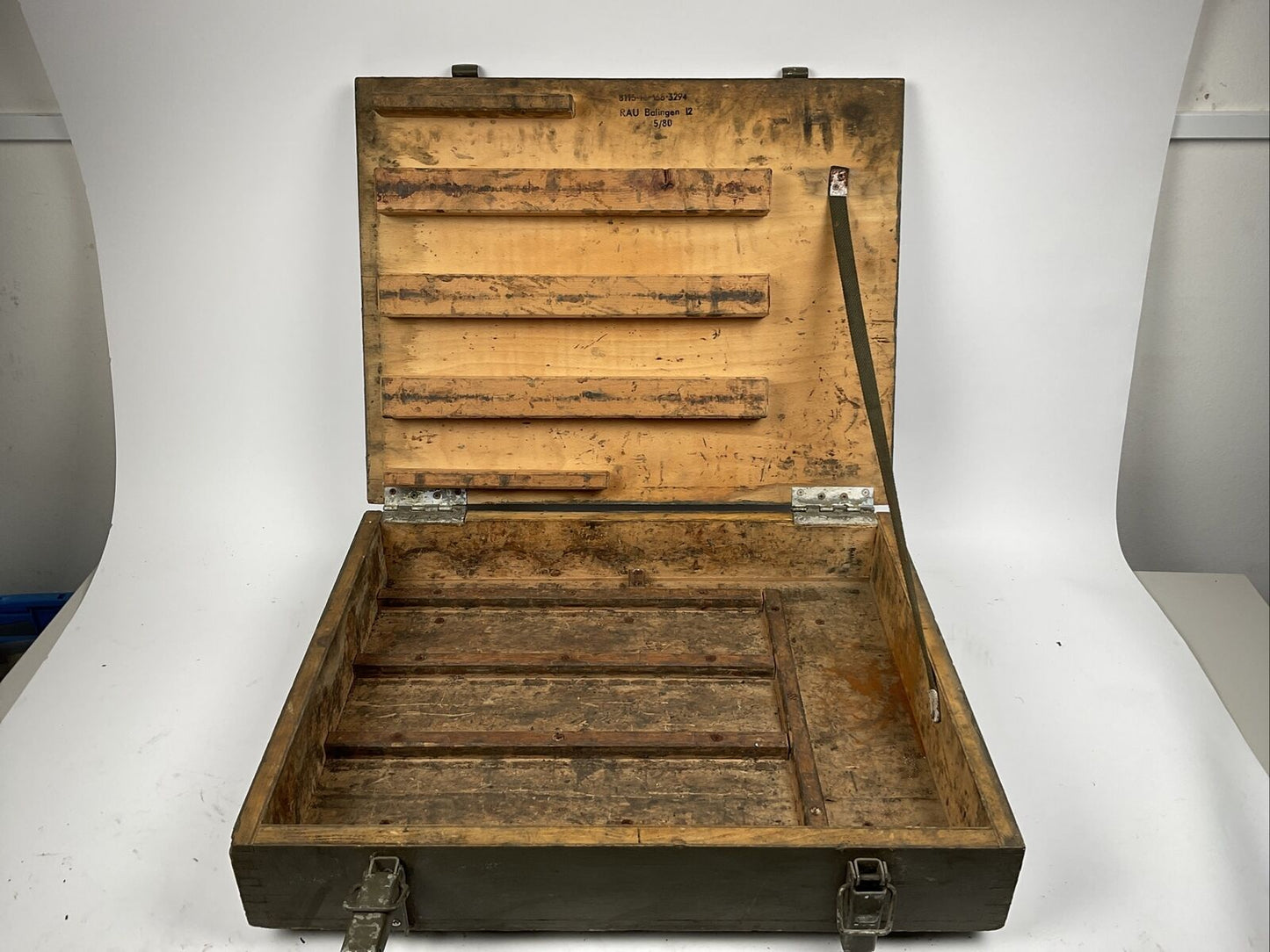 Holzkiste 65x53x15cm Transportkiste, Lagerkiste Ex. Bundeswehr 0625