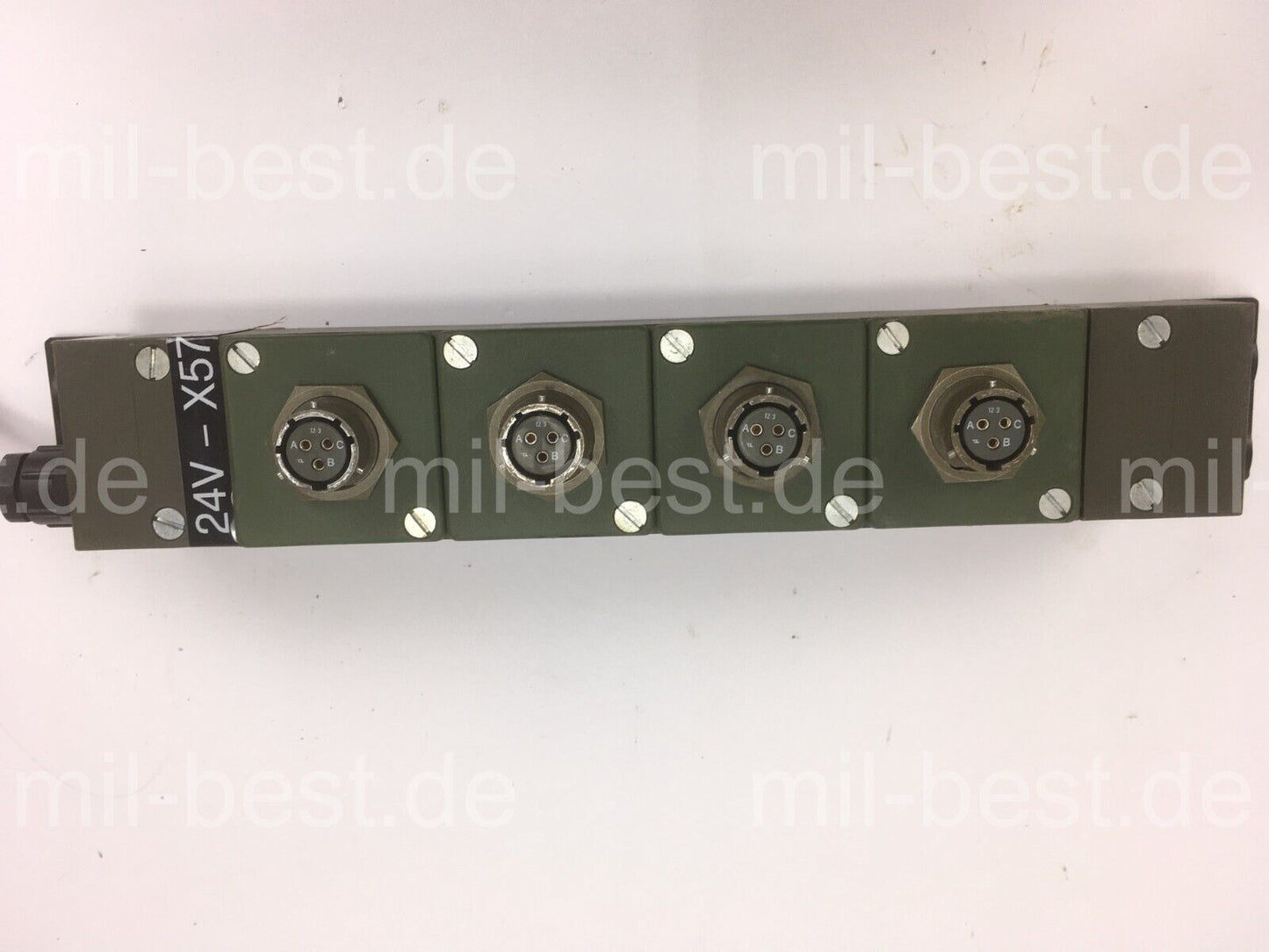 24 V Seckerleiste B+ C-, Steckdosenleiste, Verteilerdose Labor Bundeswehr Kabine