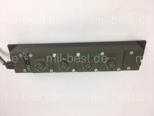 24 V Seckerleiste B+ C-, Steckdosenleiste, Verteilerdose Labor Bundeswehr Kabine