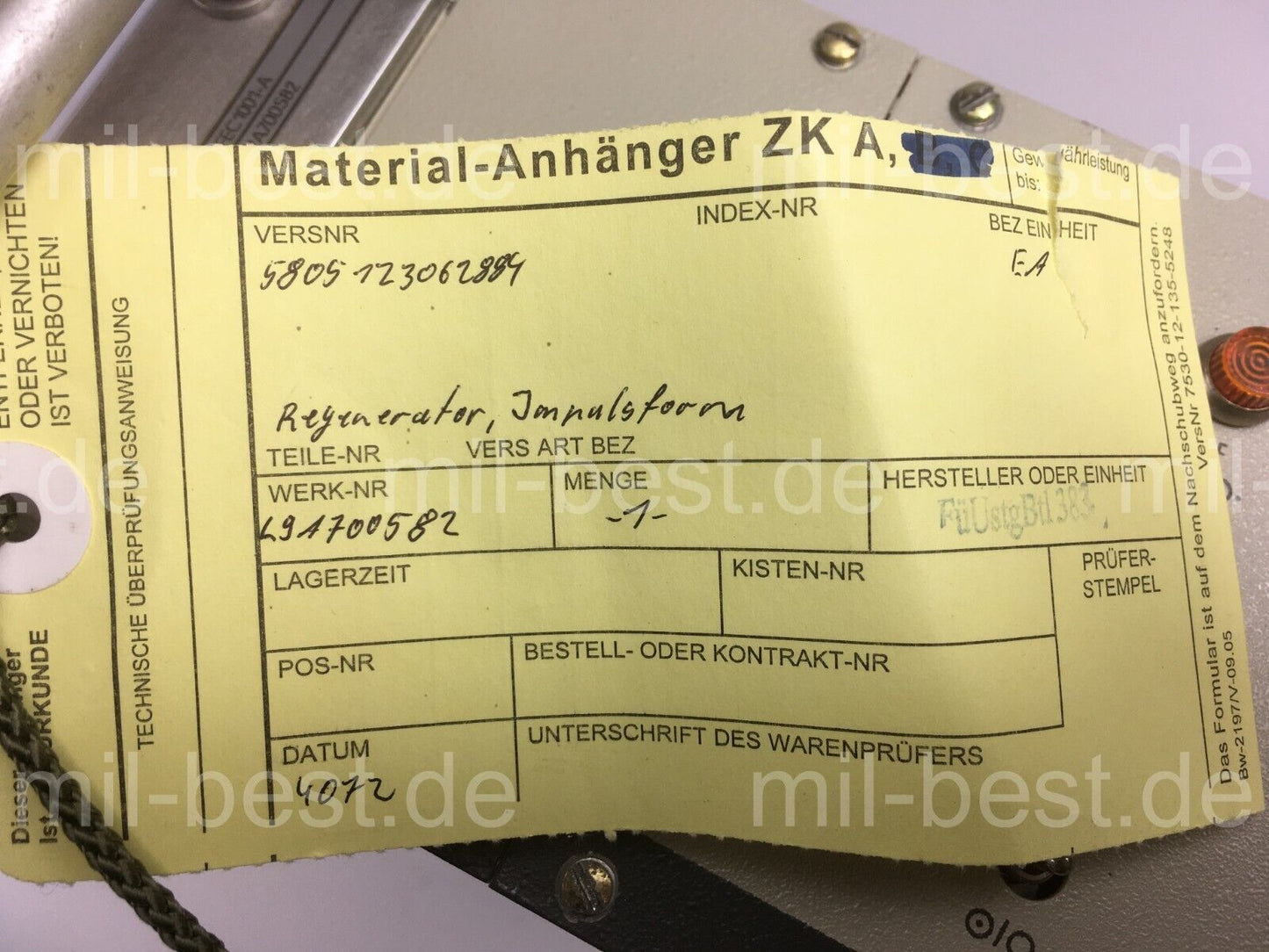 Fehlerkorrekturgerät Kurzwelle Regenerator Siemens FEC 1001 5895-12-317-0948