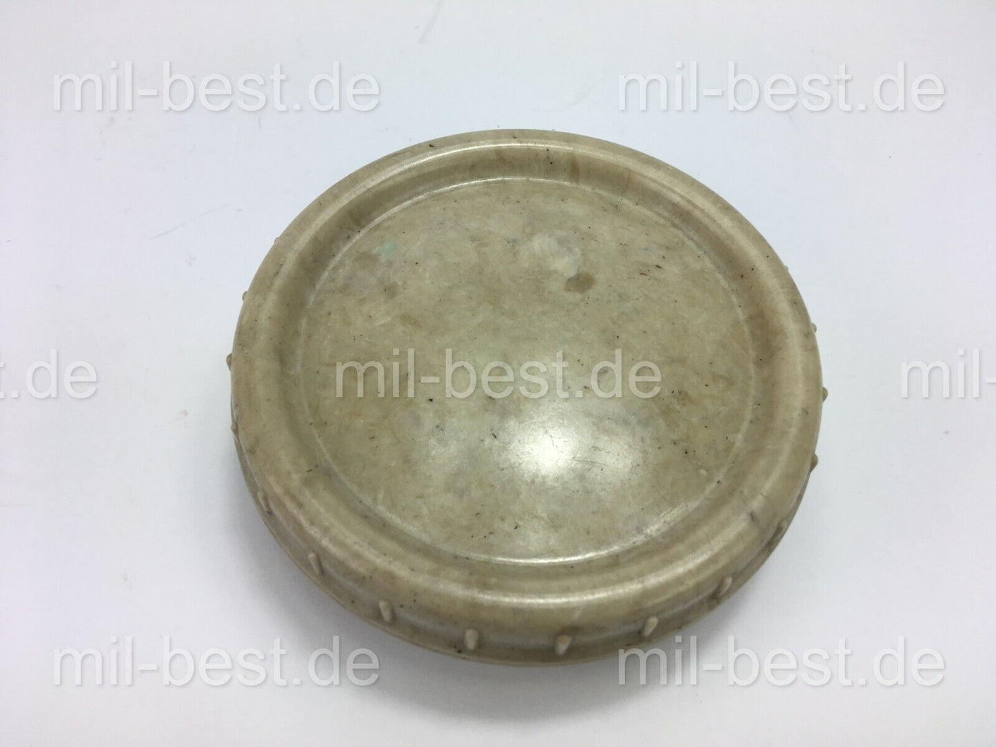 Helle Bekelit Dose, sehr alt, Schraubdose, Butterdose Fettdose ex. Bundeswehr