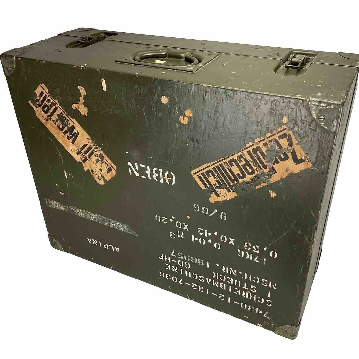 Holzkiste, Holzkoffer, Kiste, oliv, Vintage, Original, ex. Bundeswehr 0540