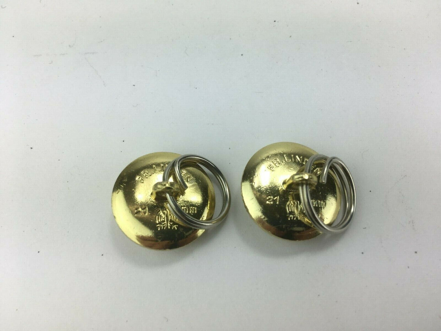 1 Paar Original Bundeswehr Knopf, Marine, gold mit Anker und Knopfring, Uniform