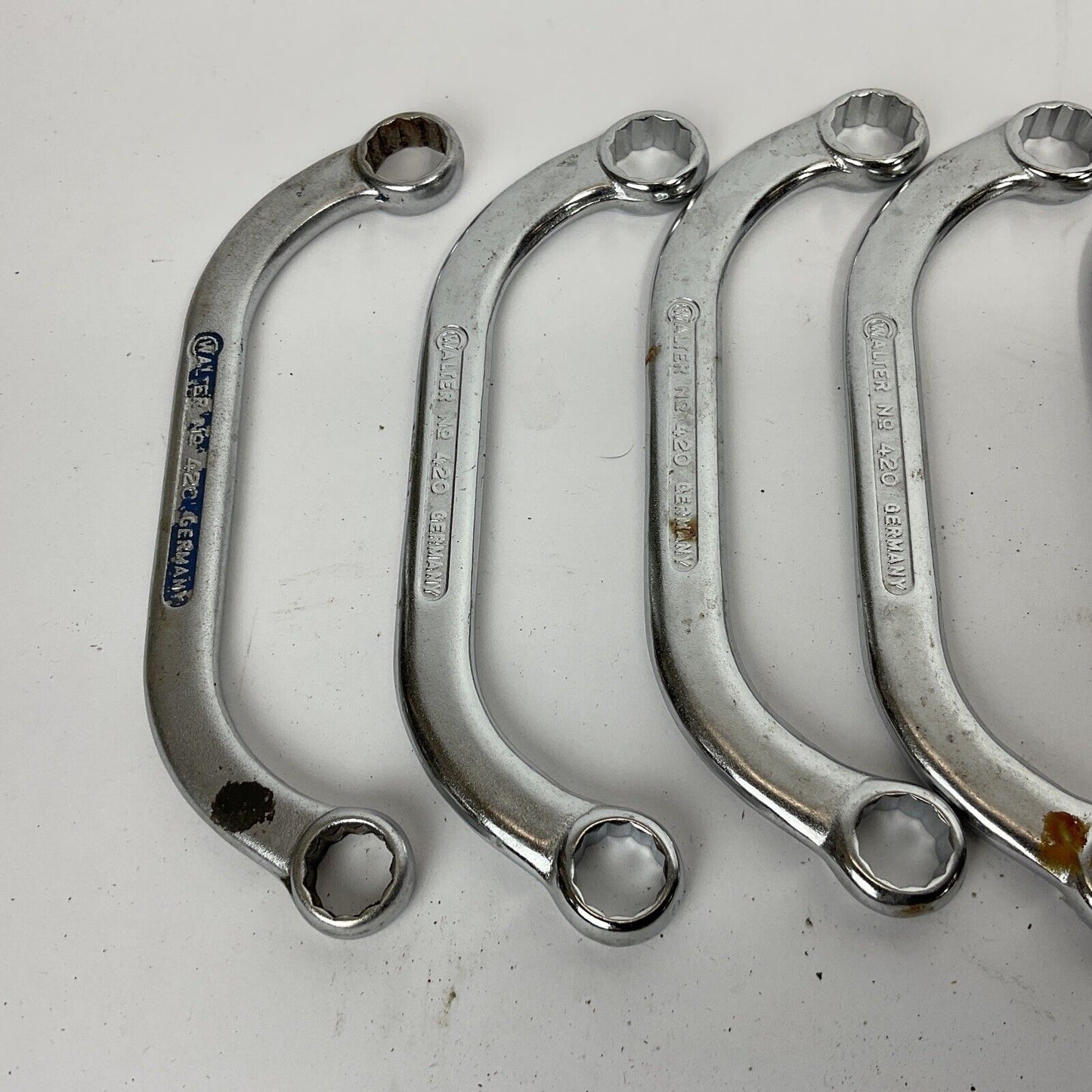1x Doppelringschlüsse 13 / 11mm, Gebogen, Vergaserschlüssel Ex. Bundeswehr 0376