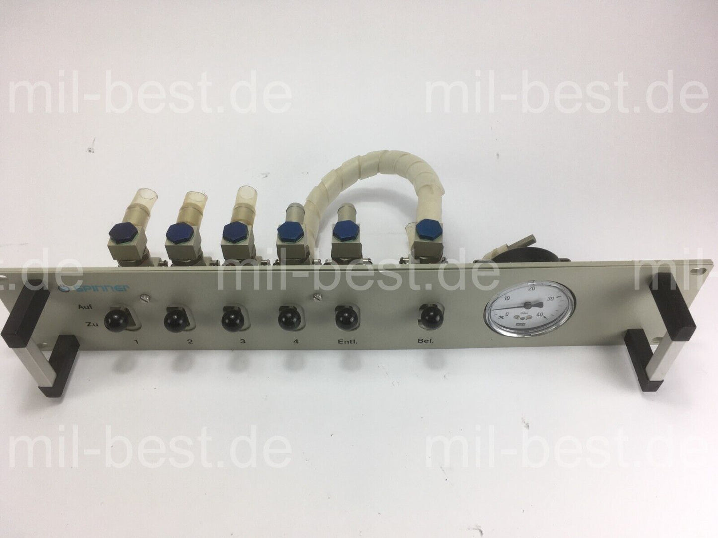 6x Spinner Ventile Vakuum HF-Anlage + Manometer ex. Bundeswehr Funktechnik