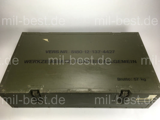 Holzkiste, Kiste 80 x 46 h = 20,5 cm "Pionierwerkzeug" Transportkiste Bundeswehr