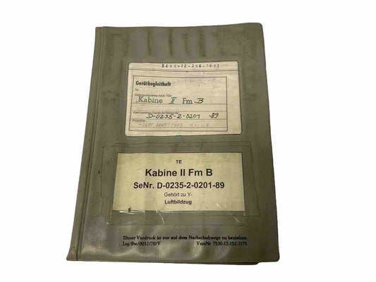 Gerätebegleitheft Kabine 2 FmB FM2 Zeppelin / Dornier Shelter Ex Bundeswehr 0674