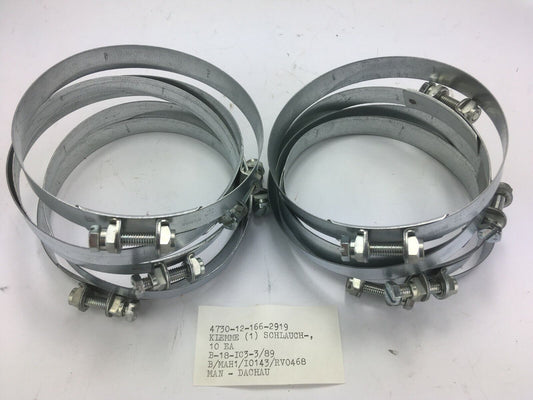 10 Stück Norma Schlauchklemme 108mm Schlauchschelle Schelle 100 mm ex Bundeswehr