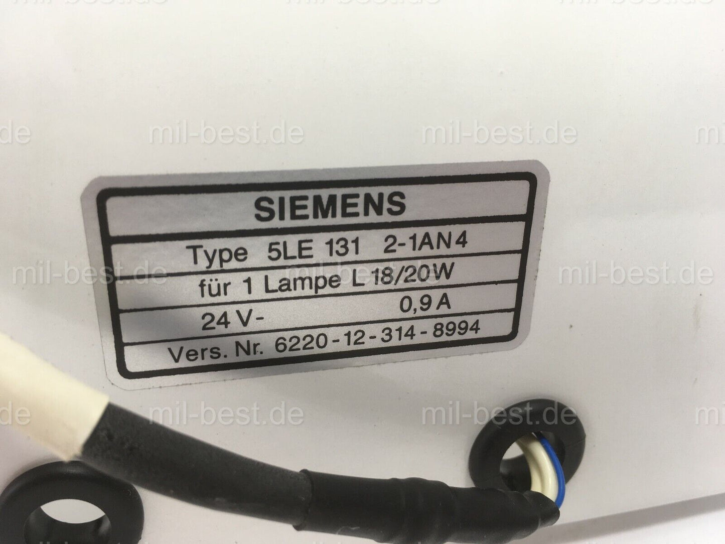 Beleuchtung 24V Leuchtstoffröhre Siemens 5LE 131 BW Kabine Shelter Zeppelin