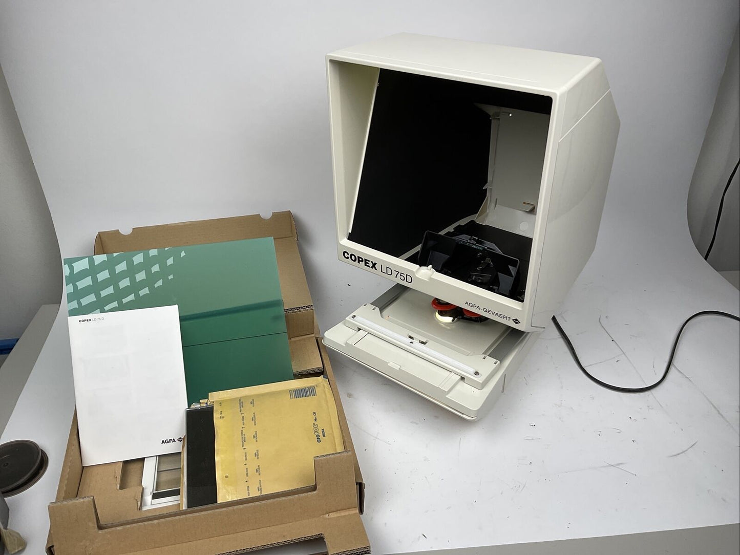 AGFA Copex LD75D NEUWERTIG DIN A6 Microfiche-Lesegerät Ex. Bundeswehr 1088