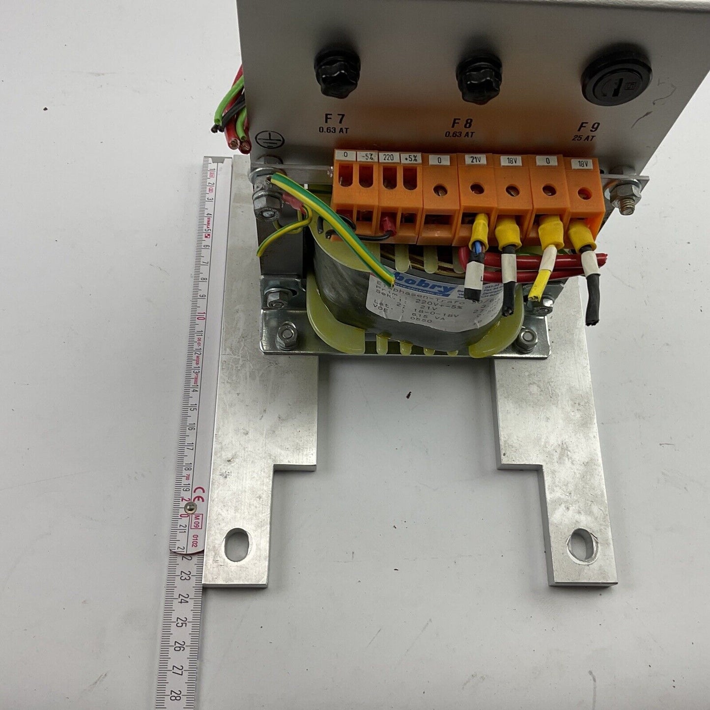 Bobry Einphasen Trafo 220V - 18-0-18 V 615 VA VDE 0550 ex. Bundeswehr 0428