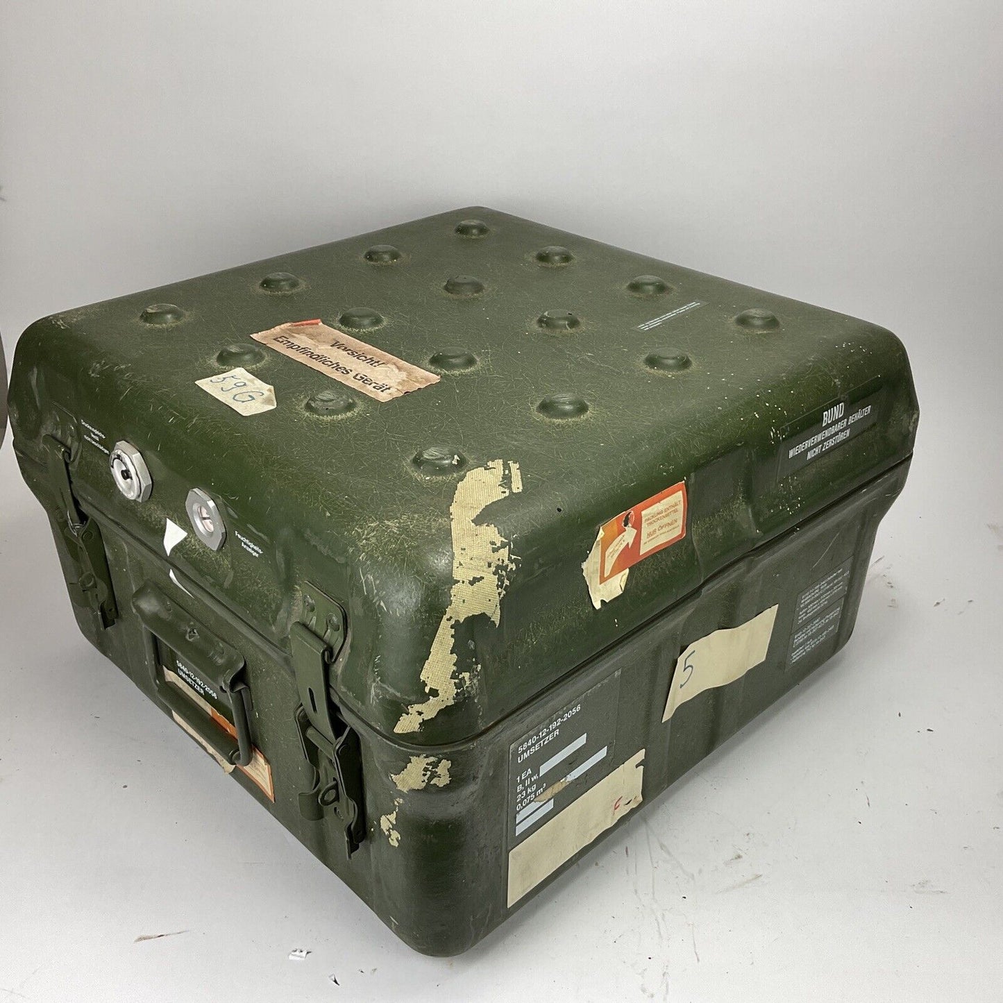 GFK-Kiste, 50x50x30 cm, Stülpdeckelbehälter, Luftdicht Ex. Bundeswehr TuLB 0388