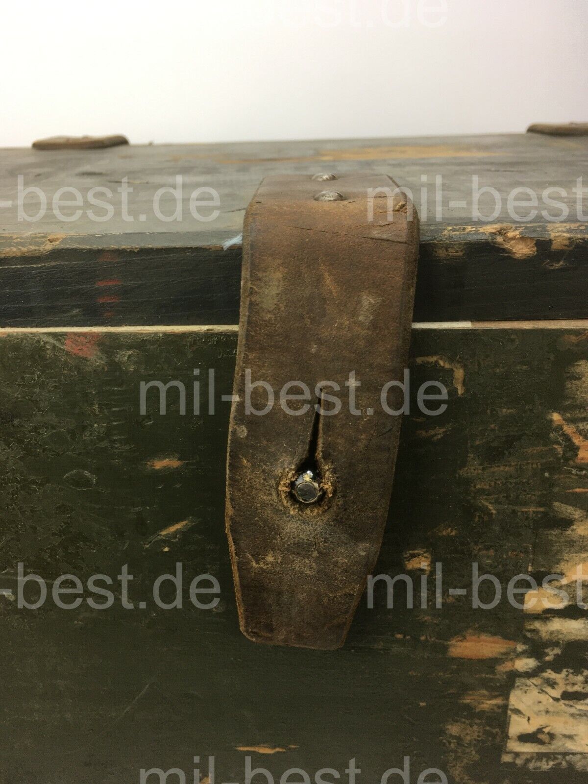 Holzkiste, Kiste 46 x 28 h = 36 cm "TASCHENLAMPEN" ALT ex. Schweizer Armee (100)