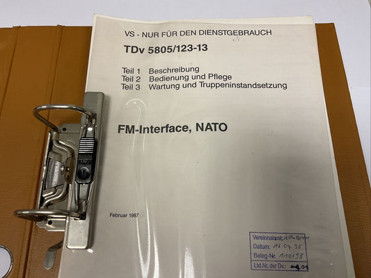 TDv 5805/123-13 FM-Interface, NATO Fernmeldetechnik Ex. Bundeswehr 0657