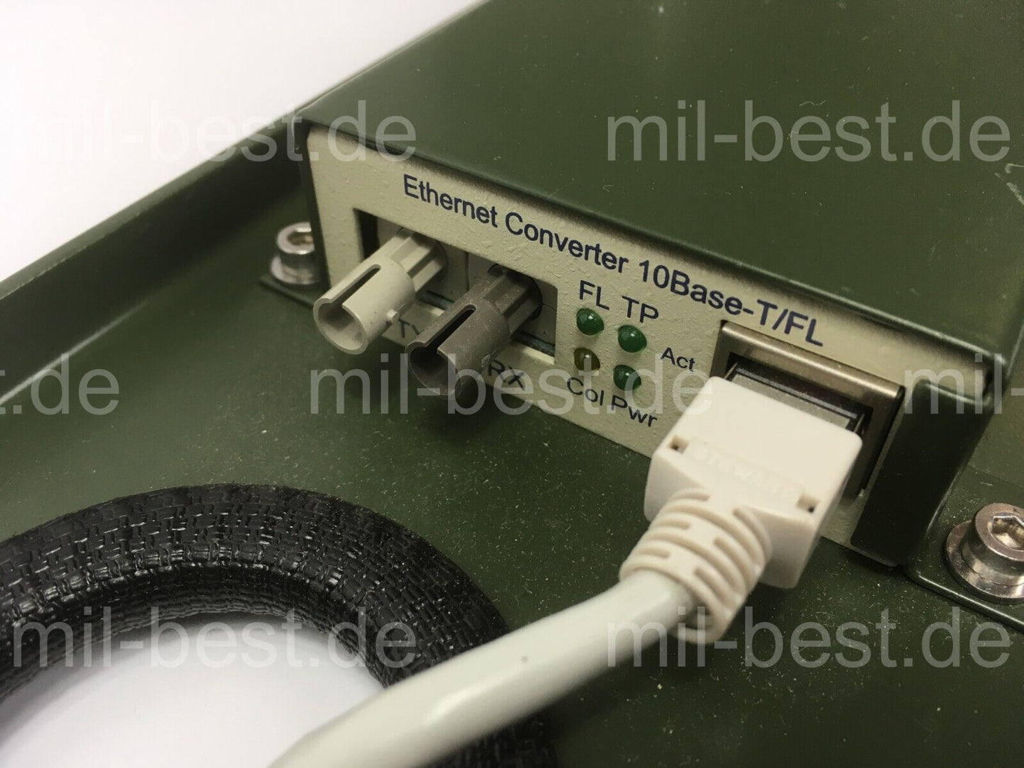 EBS Ethernet Converter 10 Base T/FL mit Trafo 24V auf 5 V,  ex. Bundeswehr